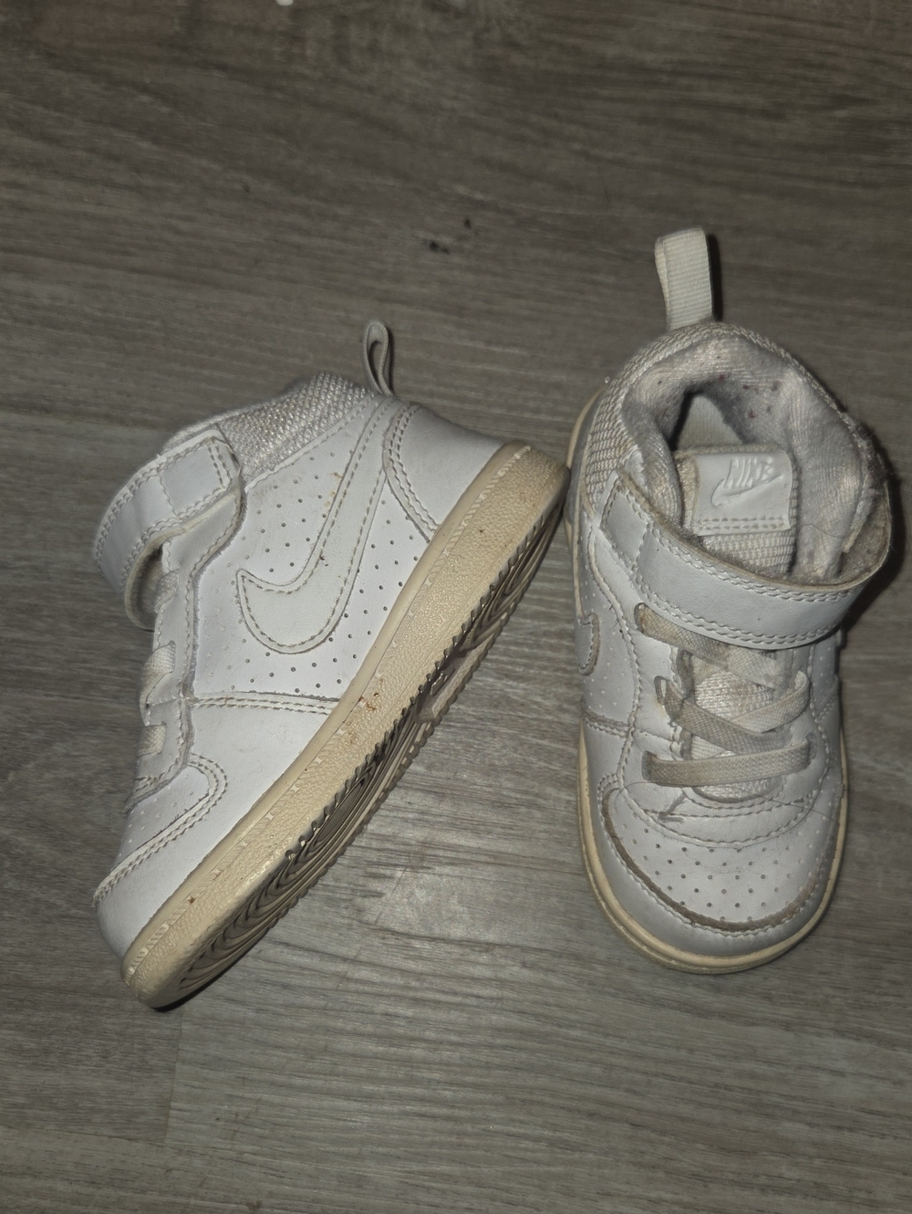 Nike Kids White and Off-White High-Top Sneakers